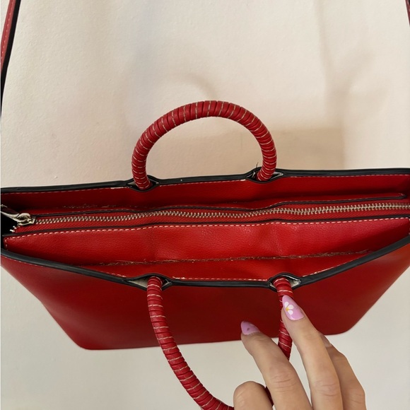 Zara red circle handle crossbody - Picture 7 of 9